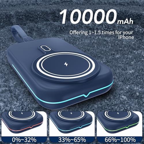 HUOTO 10000 m Ah Magnetic Power Bank – Ultimate Fast Charging Solution for i Phone 12-16 Pro Max | Wireless Battery Pack for Hassle-Free Travel & Everyday Use | Sleek, Compact Design with Enhanced Mag Safe Compatibility