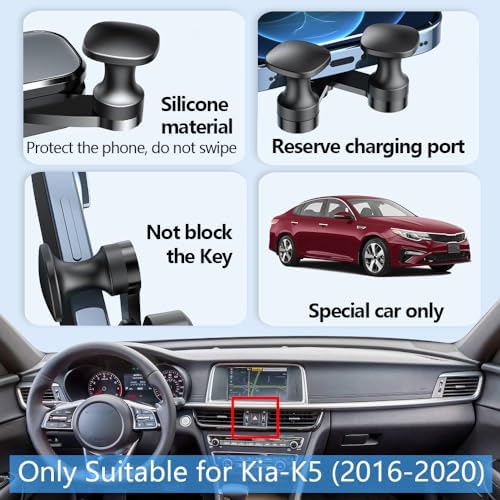 Kia Optima K5 Smartphone Holder Mount (2016-2020) – Premium 360-Degree Adjustable Car Phone Bracket for Enhanced Safety & Convenience, Effortless Tool-Free Installation, Durable Design for All Mobile Devices