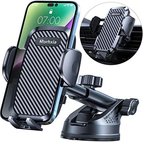 3-in-1 Phone Holders for Your Car [2025 Most Stable and Flexible Suction Cup] Vent Dashboard Windshield Cell Phone Car Mount Fit for iPhone, Samsung, All Phone – Enhanced Compatibility and Speed