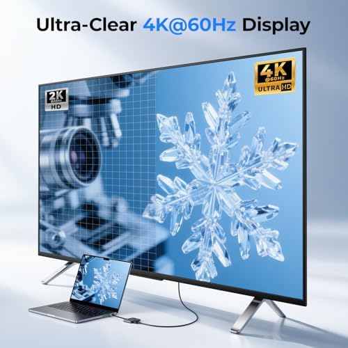 Transform Your Tech Setup with the Ray Cue 2-in-1 USB C Hub – Ultra-Fast HDMI Adapter for Vibrant 4 K@60 Hz Displays & 100 W Power Delivery – Ideal for Mac Book, i Pad, i Phone 15/16, Tablets, and Nintendo Switch – Compact Design for Effortless Home & Office Connectivity