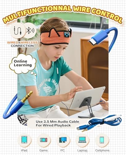 Ultimate Kids Bluetooth Headphones for Safe and Stylish Listening – Versatile Wired Playback Option with Volume Limiting Technology – Durable and Lightweight Design for Travel, School, and Home Use – Adjustable Headband for Customized Comfort – Compatible with Kindle, Tablets, and Cell Phones – Perfect for Boys and Girls