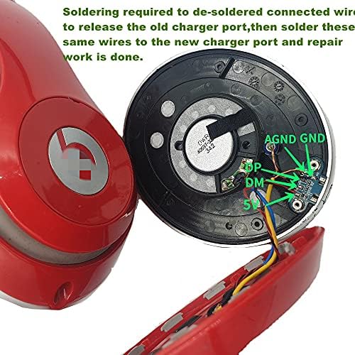 Revive Your Beats Studio 2 Wireless Headphones with Funayama Charging Port Replacement Kit – Micro USB 2.0 Repair Solution for Enhanced Connectivity and Audio Performance