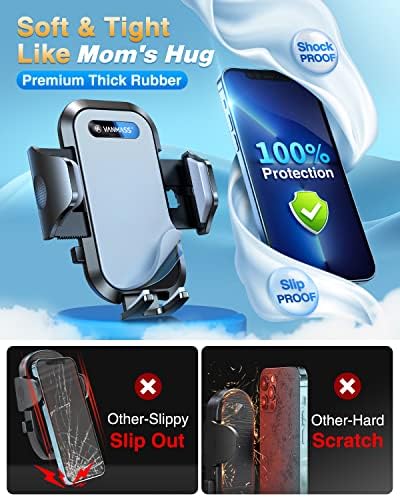 VANMASS Pro Universal Car Phone Mount with 2025 Super Suction Cup – Ultimate Cell Phone Holder for Safe Driving, Compatible with i Phone 16 Pro Max, 15, 14, 13 & Samsung Android Devices – Easy Installation, 360-Degree Rotation, and Enhanced Stability for Windshield, Dashboard, and Vent Use