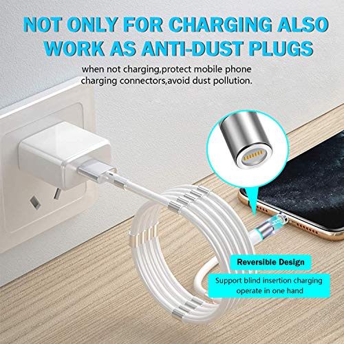 AICase 3-in-1 Magnetic Charging Cable – Retractable Fast Charging Solution for Type-C, Micro USB & i Phone Devices – Tangle-Free and Durable Design for Effortless Organization & Seamless Connectivity