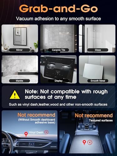 Upgraded Vacuum Magnetic Phone Holder for MagSafe,Double-Foldable Suction Cup Phone Mount,360° Rotatable Phone Mount for All Smartphones & All Car Models-Obsidian Black – Enhanced Compatibility and Speed