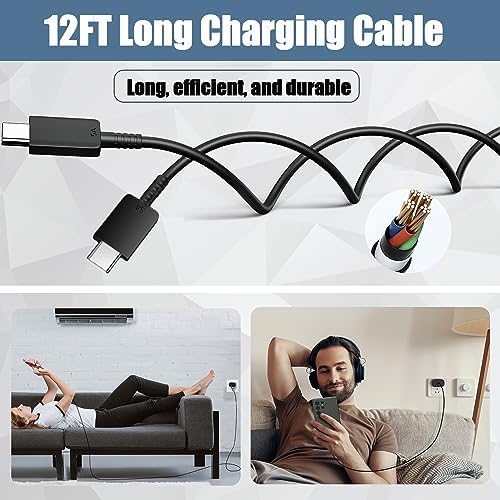 Elevate Your Charging Experience: 25 W USB C Fast Charge Block with 10 Ft Type C Cable for Samsung Galaxy S21-S24 & Note 20 – Optimal Power Delivery for Home and Travel – Exceptional Speed, Enhanced Safety Features, and Ultimate Compatibility for Android Devices