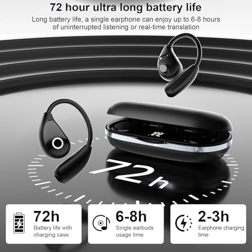 Revolutionary 138-Language Real-Time Translation Earbuds – Ultimate Bluetooth Device for Effortless Global Communication – Lightweight Ergonomic Design for All-Day Comfort – Swift Voice Recognition & Enhanced Speed for Accurate Translations – Your Essential Multilingual Companion for Seamless Interactions – Perfectly Compatible with i OS & Android for On-the-Go Professionals and Travelers