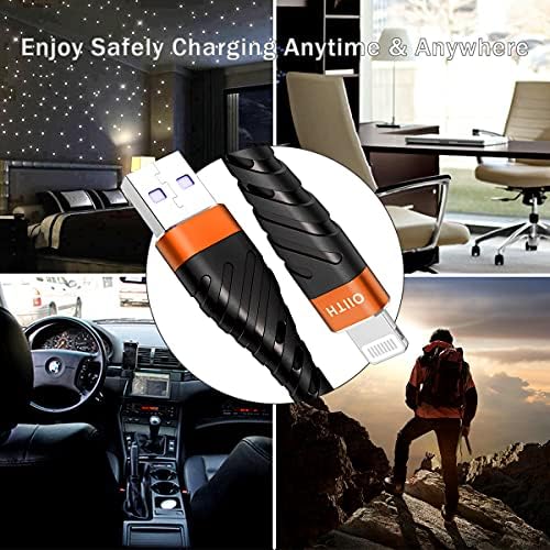 MFi Certified 6 Ft Lightning Charging Cable for i Phone – 3 Pack Fast Charging USB Cord, Durable Design for Enhanced Compatibility with i Phone 12/11/XS/Max/XR/X/8/8 P/7 P/6 & i Pad – Seamless Power-Up Experience