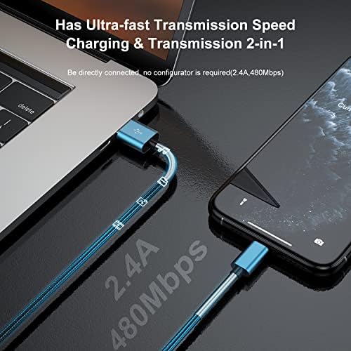 10-Foot Apple MFi Certified USB C to Lightning Charging Cable – Dual Pack High-Speed i Phone Charger for 14/13/12 Series and i Pad – Durable Long Charging Cord for Ultimate Convenience and Flexibility