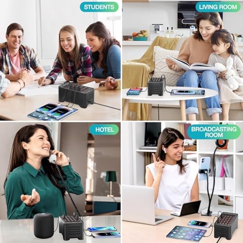 125 W 25-Port USB Charging Hub for Multiple Devices – Fast Charging Station for i Phone, i Pad, Tablets & Apple Watch – Universal Compatibility with Enhanced Safety Features – Ideal Family Charging Dock for Home & Office