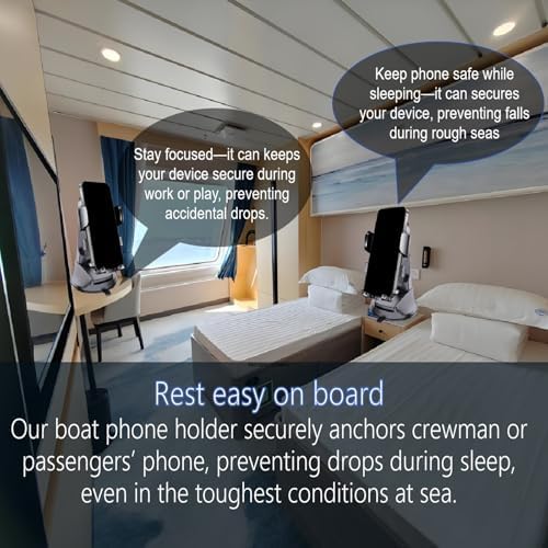 Ultimate Waterproof Boat Phone Holder – Heavy-Duty Suction Cup Marine Mount for All Smartphones – Enhanced Dashboard Stability and 360-Degree Rotation for Safe Navigation & Connectivity on Kayaks, Sailboats, and More