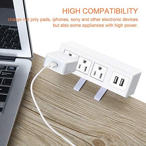 CCCEI 3-Outlet Desk Clamp Power Strip with USB Ports – Surge Protector with 1200 Joules for Enhanced Safety and Fast Charging – Compact Table Mount Power Station for Home Office and Workshop Use – ETL Certified, 1500 W Capacity