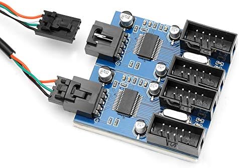 Rocketek USB 2.0 9 Pin Header Male to 4 Female Extension Card – Efficient Motherboard USB Hub Splitter for Enhanced Device Connectivity, High-Speed Data Transfer, and Organized Setup for Fans, RGB Lights, and Wi-Fi Receivers