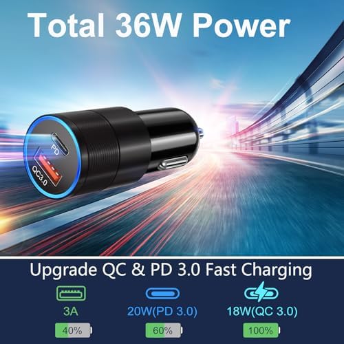 Power Up Anywhere: Bangfun 40 W Dual Port USB C Car Charger – 5 Pack – PD 3.0 Rapid Charging Adapter for i Phone 15/14/13/12 Pro Max & Samsung S24/S23 – Compact Cigarette Lighter Charger for On-the-Go Convenience – Enhanced Dual Device Compatibility and Safety Features