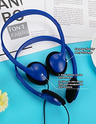 Vibrant 16 Pack Wired Headphones for Classrooms – Comfortable On-Ear Earphones in 8 Colorful Styles, Individually Packaged for Hygiene, Perfect for Student Engagement and Group Learning Activities