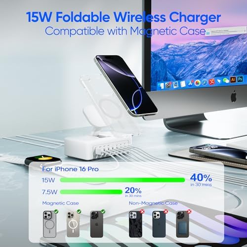 11-in-1 USB C Power Strip Charging Hub by ACOZVIN – 115 W Multi-Device Fast Charger with 2 AC Outlets, 4 USB-A & 4 USB-C Ports, 5 FT Flat Plug Cord for Mac Book, i Phone 16/15/14 – Ideal Desktop Solution for Home & Office Power Needs