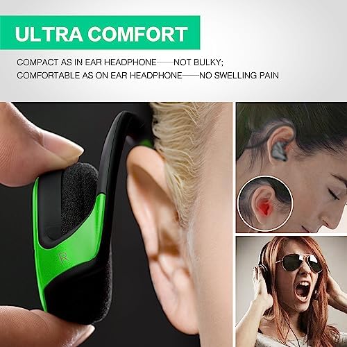 Compact Sports Bluetooth Headphones – Ergonomic Wrap-Around Wireless Earphones with Built-In Microphone, Exceptional Sound Quality, 12-Hour Battery Life, Foldable Design for Easy Portability, Perfect for Active Lifestyles – Black