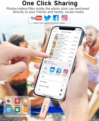 Gulloe 512 GB Flash Drive for i Phone, i Pad, Android & PC – Effortless Plug and Play USB Memory Stick with No App Needed, Sleek Metal Silver Design for Fast Photo and Video Backup, Perfect Storage Expansion Solution