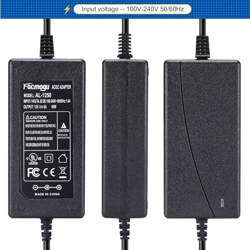 High-Efficiency 12 V 8 A AC to DC Power Adapter – 96 W Switching Supply for LED Strip Lights – 6.7 ft Power Cord – Universal Compatibility with 5.5 mm x 2.5 mm & 2.1 mm Connectors – Robust, Long-Lasting Power Solution for Home and Professional Use – Enhanced Performance & Economical Design