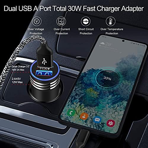Ultra-Fast Android C Type USB C Car Charger for Samsung Galaxy S25 Ultra – 3.4 A Quick Charge Adapter with 3 FT Coiled Cable for Seamless Connectivity on the Go – Compact, Durable, and Perfect for Road Trips and Daily Commutes