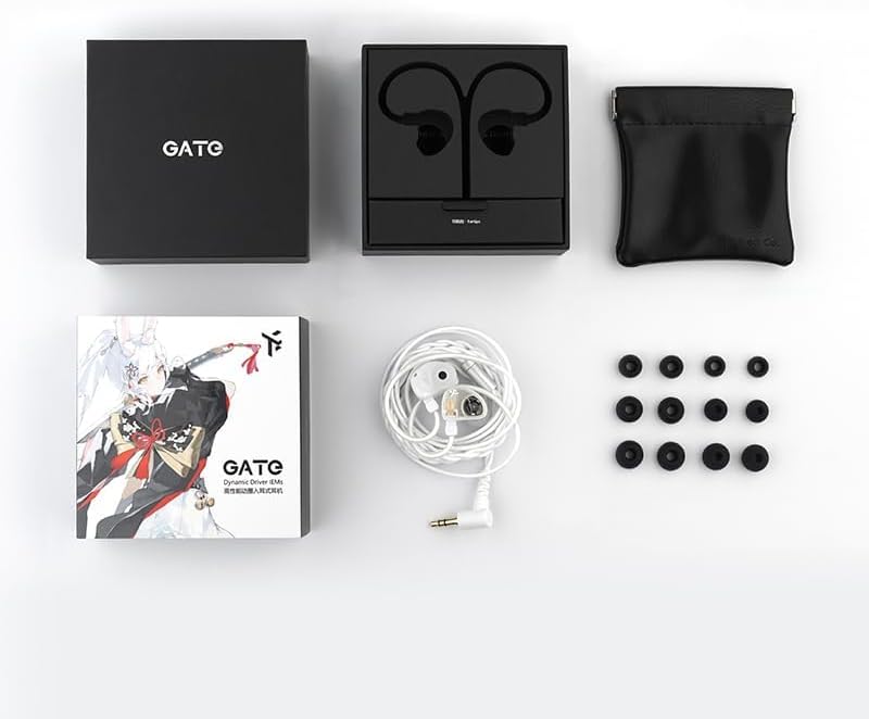 GATE Dynamic Driver In-Ear Headphones: Premium Black Earbuds with Interchangeable 3.5 mm Cable and Built-In Microphone – Unmatched Sound Quality and Comfort for Music, Gaming, and Calls, Ideal for Audiophiles and Everyday Use