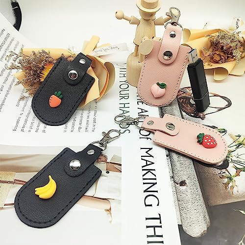 Stylish Pink Leather USB Flash Drive Case Set – 3 Durable Protectors for Safe Storage and Easy Access – Perfect for Women Who Love Chic Tech Accessories – Enhanced Compatibility & Speed for All USB Drives