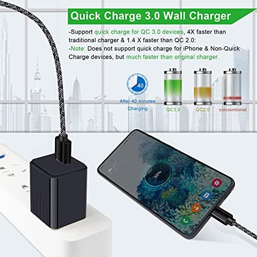 High-Speed USB Type C Charger for Moto G Stylus 5 G & Compatible Models – Quick Charge 3.0 Car and Wall Adapter with 3 FT Cable – Ultimate Fast Charging Solution for Home, Office, and Travel – Enhanced Durability and Versatility