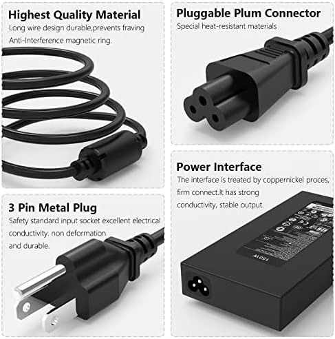 High-Performance 150 W AC Adapter Charger for HP ZBook & OMEN Laptops – Ultimate Compatibility & Fast Charging for G3-G7 Models, Studio & Pavilion Series, HSTNN-CA27, ADP-150 XB B, 917677-003 – Reliable Power Solution with US Power Cord Included