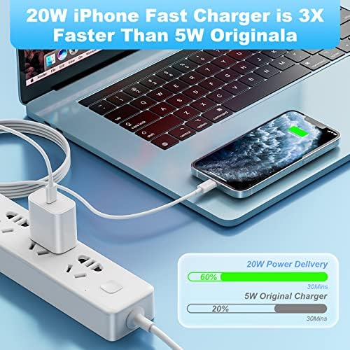 Optimize Your Charging Routine with Our 3-Pack 20 W PD USB-C Wall Fast Charger & 6 FT Type C Cables – Perfect for i Phone 14, 13, 12, & 11 Models – Rapid Power Delivery for Busy Lifestyles – Enhanced Compatibility for Pro Max & XR Devices – Compact Design for Portability – Durable Construction for Long-Lasting Use – Charge Multiple Devices Effortlessly!