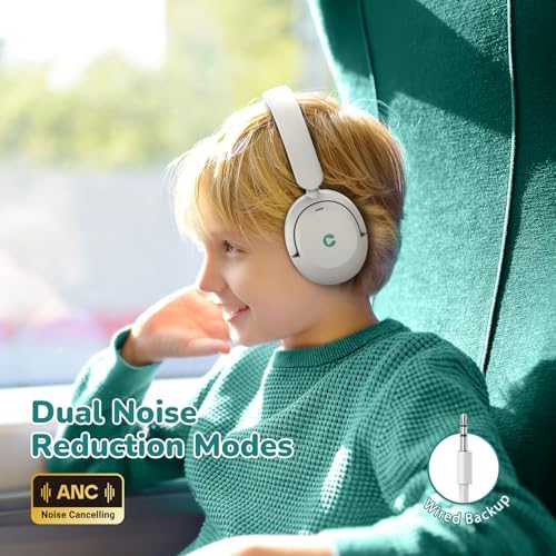Premium i Clever BTH20 Kids’ Bluetooth 5.4 Headphones with Advanced Active Noise Cancellation – Up to 60 Hours of Playtime, Fast Type-C Charging, and Safe 80 d B Volume Limit – Ideal for Air Travel, Learning, and Entertainment – Award-Winning Kid-Friendly Design in Vibrant Blue for Young Audiophiles