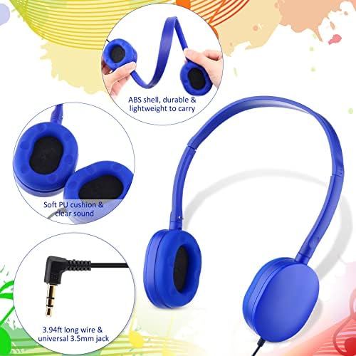 Elevate Classroom Engagement with Konohan Kids Headphones – Bulk 18-Pack Adjustable Wired Earphones for Students, Teens, and Adults, Offering Universal 3.5 mm Compatibility and Superior Sound Quality – Durable and Comfortable for All Learning Environments