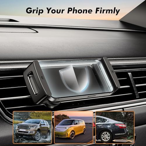 Universal 360-Degree Rotatable Car Phone Holder – Air Vent Mount for i Phone, Android & Tablets (4.7-12.9”) – Enhanced Stability & Hands-Free Convenience for Safe Driving & Navigation – Sleek Design for Optimal Compatibility