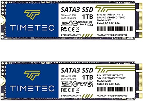 Timetec 512 GB SSD Dual Pack – High-Speed M.2 2280 SATA III Solid State Drives for Enhanced PC & Laptop Performance – Up to 550 MB/s Read Speed, 256 TBW Durability, Perfect for Gamers & Content Creators – Upgrade Your Storage Today!