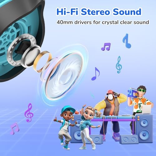 Ear Fun S1 Kids Headphones – Safe 85 d B Volume-Limited Wired Headphones with Adjustable Headband | Foldable Lightweight On-Ear Design in Vibrant Blue & Pink | Ideal for School, Travel, and Everyday Listening | Exceptional Stereo Sound for Young Ears
