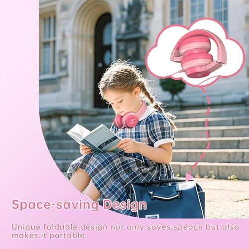 Unleash Your Child’s Potential with Premium USB-C Over-Ear Headphones – Crisp HD Audio, Safe Volume Control for Young Ears, Perfect for Learning and Adventure, Compatible with i Pads, PCs, Tablets – Stylish Foldable Design in Eye-Catching Blue for Ultimate Comfort and Engagement