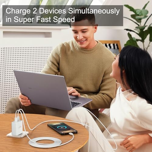 25 W Ultra-Fast USB-C Charger Block with 6.6 FT Type-C Cable for Samsung Galaxy S25/S24/S23/S22/S21/S20 & Note Series – High-Speed Charging Solution for Android Devices with Safety Features and Compact Design