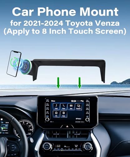 Transform Your Toyota Venza 2021-2024 with Our Premium 15 W Fast Wireless Charging Car Phone Holder: Experience Ultimate Hands-Free Navigation with 360-Degree Rotating Mount, Screen-Fixed Clip for Enhanced Safety, Ideal for 8-Inch Touch Screens and Daily Drives