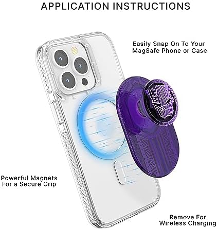 Mag Safe-Compatible Pop Grip with Wireless Charging – Gold Lutz | Enhanced Stability for One-Handed Use, Kickstand Functionality, and Secure Attachment for Ultimate Phone Protection