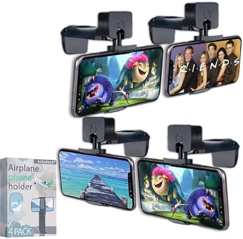 2 Pack Universal Airplane Phone Holder – Compact Hands-Free Cell Phone Stand for Travel, Cruising, and Driving – Mini Foldable Mount Compatible with i Phone, Samsung, and Android – Essential Travel Accessory for Easy Viewing and Navigation
