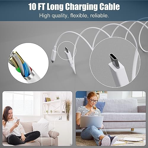 Elevate Your Charging Experience: 25 W USB C Fast Charge Block with 10 Ft Type C Cable for Samsung Galaxy S21-S24 & Note 20 – Optimal Power Delivery for Home and Travel – Exceptional Speed, Enhanced Safety Features, and Ultimate Compatibility for Android Devices