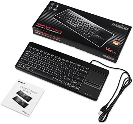 Transform Your Workspace with the Perixx PERIBOARD-515 H Wired USB Keyboard Featuring Integrated Touchpad and Dual USB Hubs – Compact Efficiency for Seamless Navigation and Enhanced Productivity in Home and Office Settings
