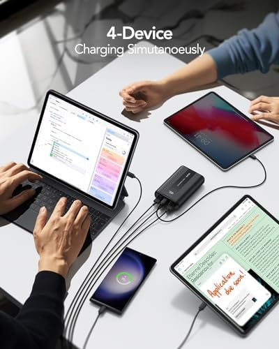 Ultra-Reliable VRURC 20,000 m Ah Portable Power Bank – Fast Charging Battery Pack with 4 USB Outputs and 3 Input Options for Ultimate Device Compatibility – Compact Travel Essential for i Phone, Samsung, and Android Users – Durably Designed for On-the-Go Charging Needs