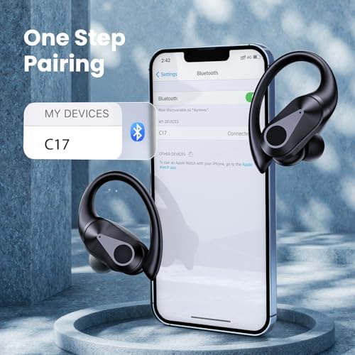 Unleash Your Sound: 90-Hour Playtime Waterproof Bluetooth Earbuds with Over-Ear Hooks for Sports & Active Lifestyles – Seamless Connectivity & Enhanced Comfort for Ultimate Audio Freedom