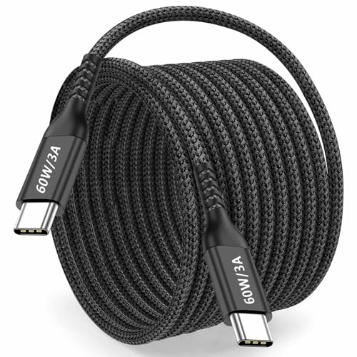 Fast Charging USB C to USB C Cable – 10 ft Braided Type C Charger Cord (2-Pack) for i Phone 15 Series, i Pad Pro/Air, Mac Book Air, Samsung Galaxy S23/S22/S21, Note 20 & PS5 – 60 W Power Delivery, Durable & Tangle-Free Design for Maximum Flexibility and Enhanced Compatibility