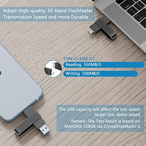 Maxone 512 GB Portable SSD – Ultra-Fast Dual Drive with USB Type-C & USB 3.2 for Seamless High-Speed Data Transfer, Up to 600 MB/s Read & 550 MB/s Write – Compact & Durable Flash Drive for Professionals & Tech Enthusiasts – Effortless Plug-and-Play Storage Solution with Enhanced Compatibility