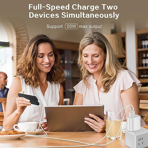 Ultra-Fast Dual Port USB-C i Phone Charger with 10 FT Quick Lightning Cables – High-Efficiency Charging Block for i Phone 14 Pro Max, 13 Pro, 12, 11, XS, XR, 8, SE – Ideal for Home and Travel, 2-Pack for Maximum Convenience and Speed