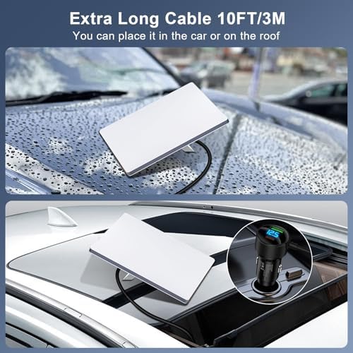 Starlink Mini 3-in-1 Cable Car Charger Adapter – 10 FT Durable DC Power Cable with Digital Voltage Display for Cars, SUVs, Trucks & RVs – USB-C PD 30 W & USB A 18 W Ports – Enhanced Compatibility for On-the-Go Charging Solutions