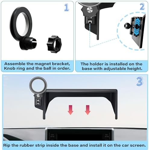 Toyota RAV4 Magnetic Phone Holder (2019-2025) – 360° Rotating Smartphone Mount with Secure Clip for 7/8 Inch Screens – Hands-Free Driving Safety and Convenience Accessory