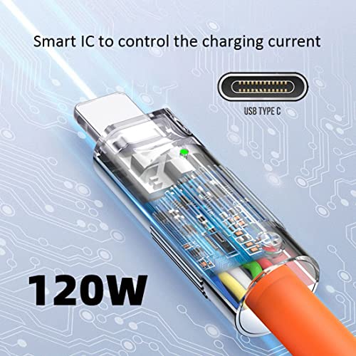 Ultra Soft 120 W USB to USB C Cable for Fast Charging & Data Transfer – 2 M Length with Built-in Charging Indicator for Optimal Connectivity and Durability