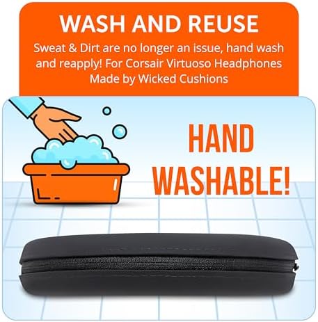 Transform Your Corsair Virtuoso Headphones with the WC Band Z V2 Silicone Headband Cover – Premium Machine Washable Accessory for Enhanced Comfort, Durability, and Flawless Aesthetics – Perfect Fit for Wireless, XT, and SE Models – Say Goodbye to Flaking Leather and Hello to Effortless Maintenance and Style